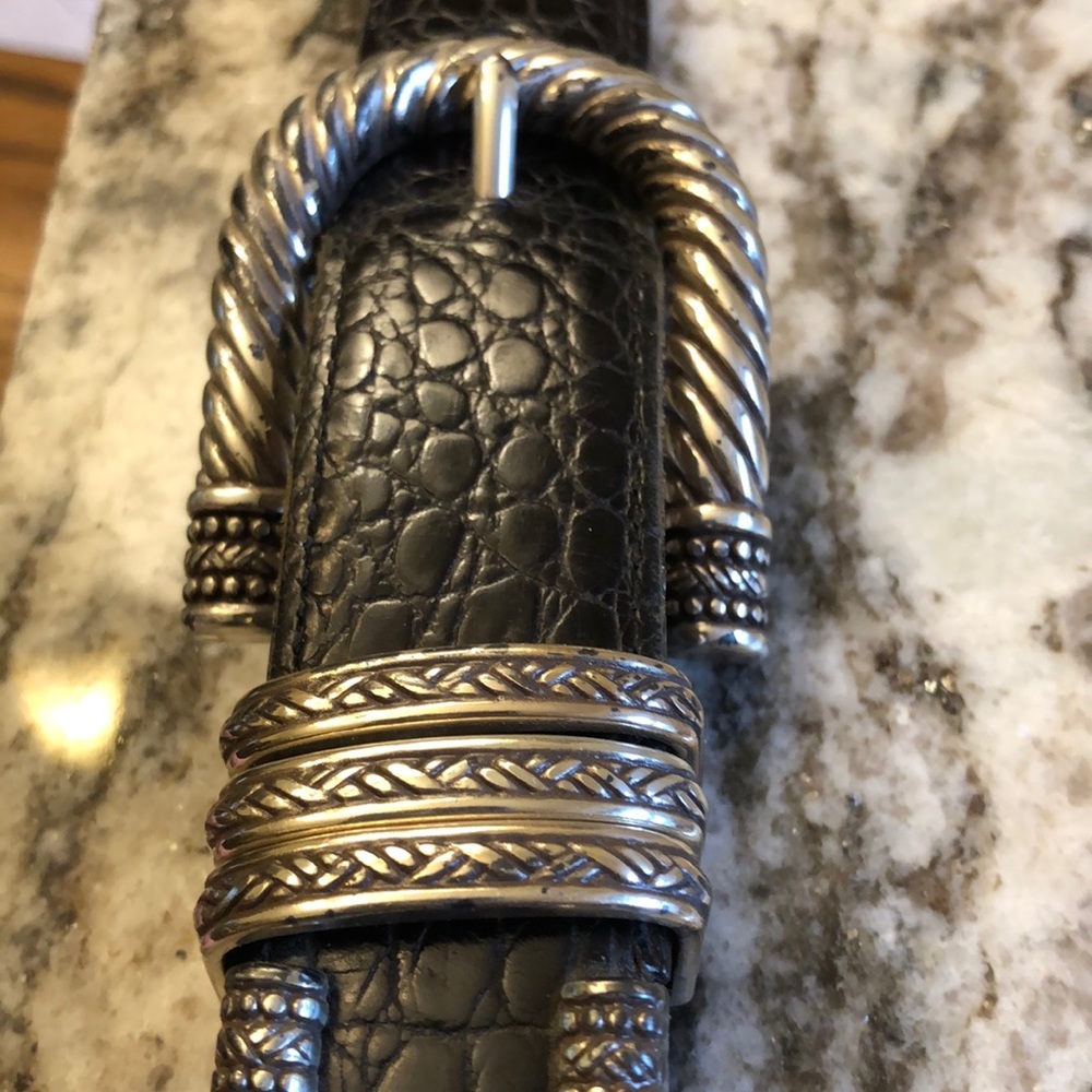 Brighton Classic Black Leather Belt Medium
